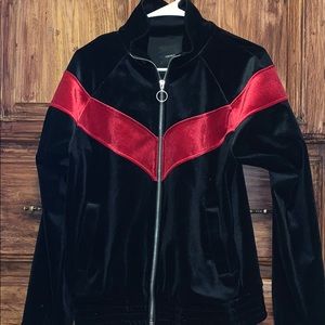 Velvet black and red jacket